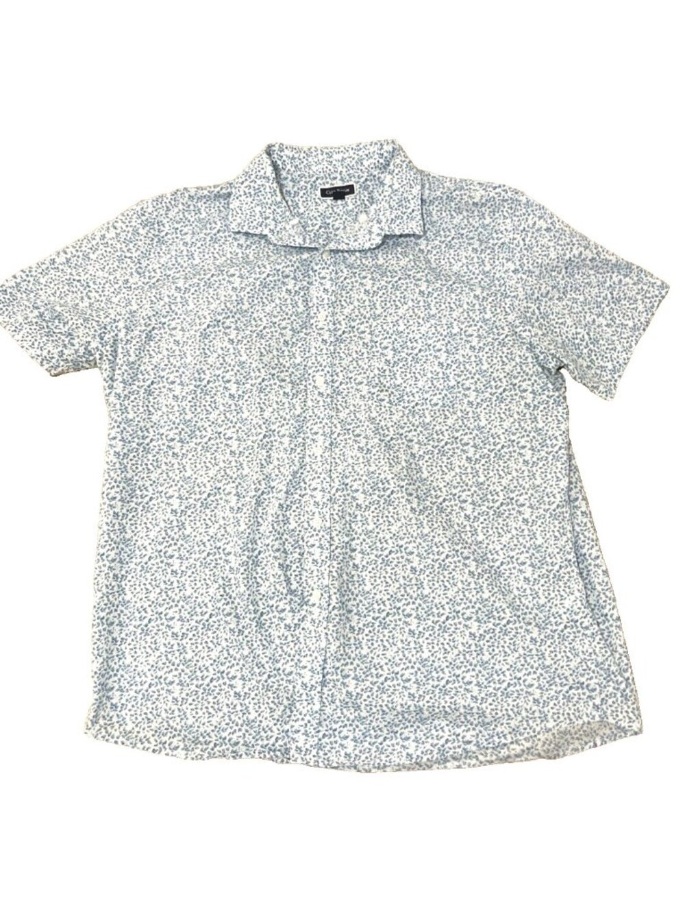 Club Room Blue White Floral Short Sleeve Button Shirt Mens Size 2XL